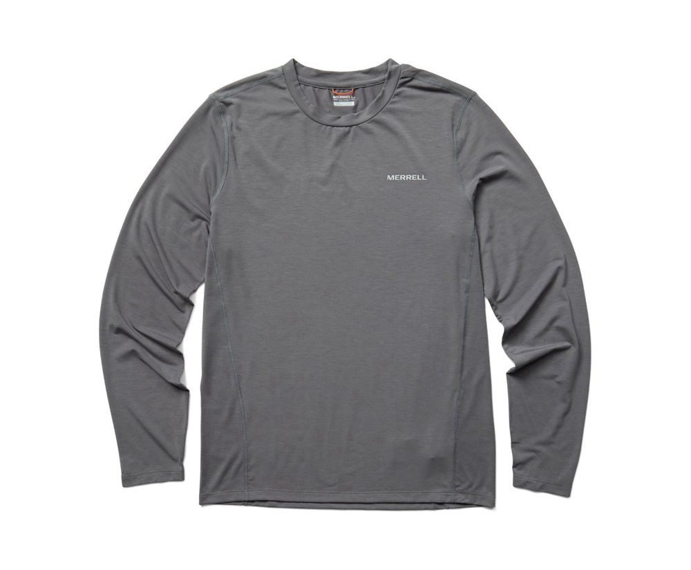Merrell Long Sleeve Grey - Tencel™ Tee - Mens 95QCPGUMV